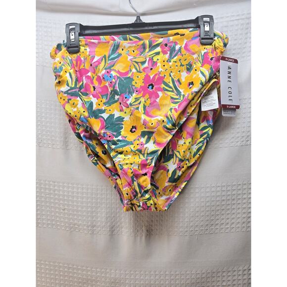 ANNE COLE XXL High Waist Bikini Swim Bottoms Sunshine Floral Beach 3 Way Wear - Picture 1 of 5